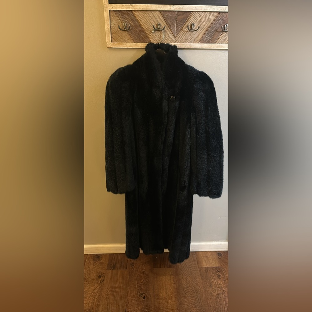 Vintage Sasson long black Fur Coat